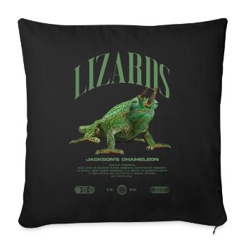 Gardien de lézard caméléon streetwear de Jackson - Housse de coussin décorative 45 x 45 cm - noir - Devant