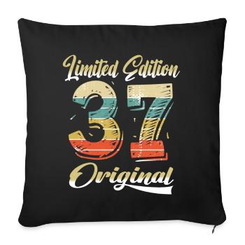 87 Years Birthday Vintage 1937 Limited Edition - Sofa pillowcase 17,3'' x 17,3'' (45 x 45 cm) - black - Front