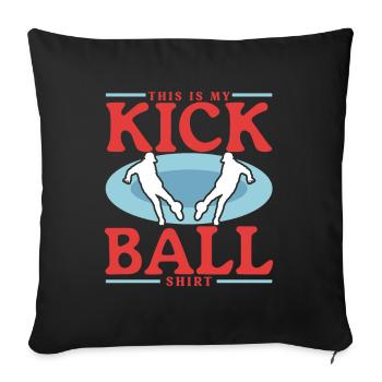 Kickball Kickball Joueur Kickballer Cadeau - Housse de coussin décorative 45 x 45 cm - noir - Devant