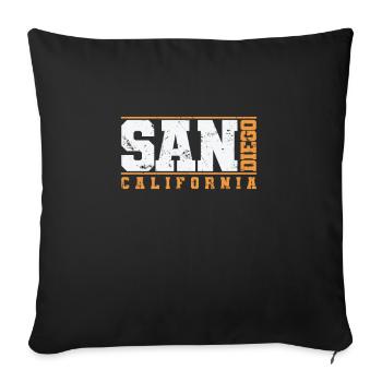 San Diego, California city in the USA - Sofa pillowcase 17,3'' x 17,3'' (45 x 45 cm) - black - Front