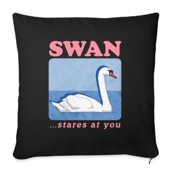 Schwan Schwanenliebhaber Schwäne Geschenk - Sofakissenbezug 45 x 45 cm - Schwarz - Vorne