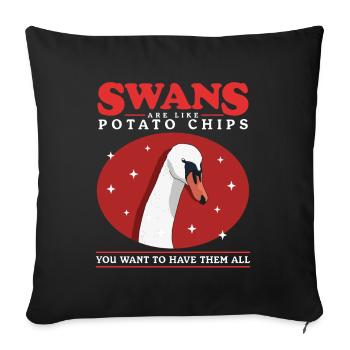 Schwan Vogel Schwanenliebhaber Schwäne Geschenk - Sofakissenbezug 45 x 45 cm - Schwarz - Vorne
