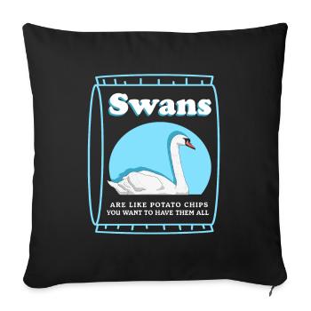 Schwan Vogel Schwäne Schwanenliebhaber Geschenk - Sofakissenbezug 45 x 45 cm - Schwarz - Vorne