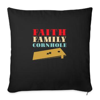 Cornhole pouf trou aveugle cadeau - Housse de coussin décorative 45 x 45 cm - noir - Devant