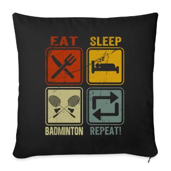 Clothing for athletes, sports lovers and - Sofa pillowcase 17,3'' x 17,3'' (45 x 45 cm) - black - Front