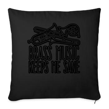 Brass Instruments French Horn Trumpet - Sofa pillowcase 17,3'' x 17,3'' (45 x 45 cm) - black - Front