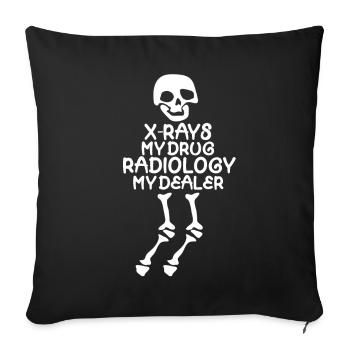 Radiologue radiologique Radiologie - Housse de coussin décorative 45 x 45 cm - noir - Devant