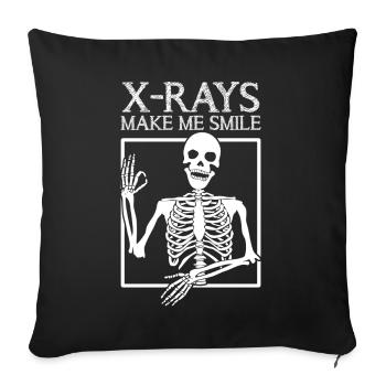 Radiographie, radiologie, radiologie, squelette - Housse de coussin décorative 45 x 45 cm - noir - Devant