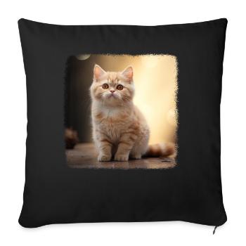 Munchkin Kätzchen Munchkin Katze - Sofakissenbezug 45 x 45 cm - Schwarz - Vorne
