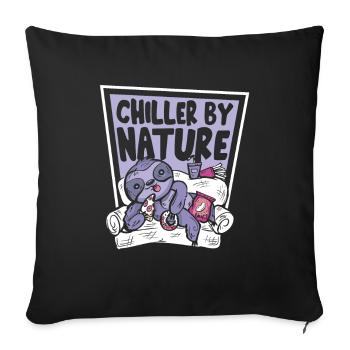 Chiller By Nature Brown-Throated Pilosa Folivora - Sofa pillowcase 17,3'' x 17,3'' (45 x 45 cm) - black - Front