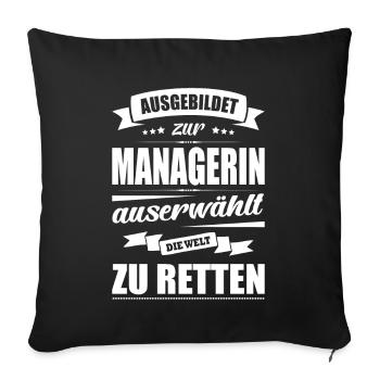 Ausgebildet Zur Managerin Abschluss Bestanden - Sofakissenbezug 45 x 45 cm - Schwarz - Vorne