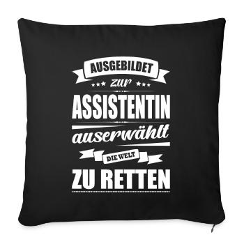 Ausgebildet Zur Assistentin Abschluss Bestanden - Sofakissenbezug 45 x 45 cm - Schwarz - Vorne