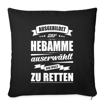 Ausgebildet Zur Hebamme Abschluss Bestanden - Sofakissenbezug 45 x 45 cm - Schwarz - Vorne