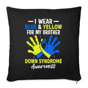 Down Syndrome Brother T21 Chromosome Blue and - Sofa pillowcase 17,3'' x 17,3'' (45 x 45 cm) - black - Front