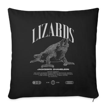 Jackson's Chamäleon Streetwear Eidechsenwärter - Sofakissenbezug 45 x 45 cm - Schwarz - Vorne