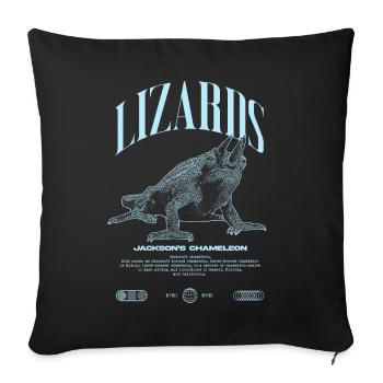 Jackson's Chamäleon Streetwear Eidechsenwärter - Sofakissenbezug 45 x 45 cm - Schwarz - Vorne