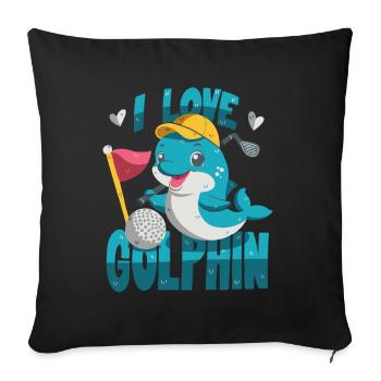 I Love Golphin - Sofa pillowcase 17,3'' x 17,3'' (45 x 45 cm) - black - Front