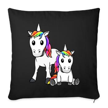 Unicorn Unicorns Mythical Creatures Mythical Creatures Child - Sofa pillowcase 17,3'' x 17,3'' (45 x 45 cm) - black - Front