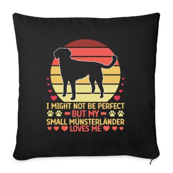 Le petit Münsterlander m’aime quand même - Housse de coussin décorative 45 x 45 cm - noir - Devant