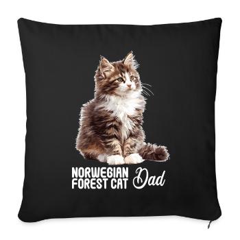 Chat des forêts norvégiennes Norwegische Waldkatze - Housse de coussin décorative 45 x 45 cm - noir - Devant