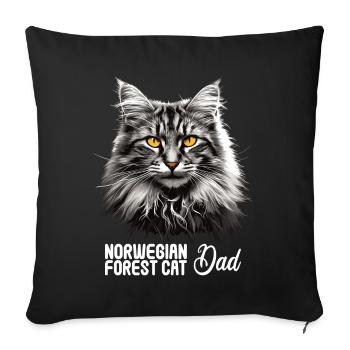 Chat des forêts norvégiennes Norwegische Waldkatze - Housse de coussin décorative 45 x 45 cm - noir - Devant