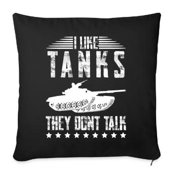 Chars de combat MBT Tank Combat - Housse de coussin décorative 45 x 45 cm - noir - Devant