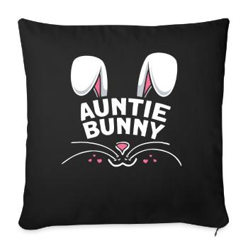 Auntie Bunny - Sofa pillowcase 17,3'' x 17,3'' (45 x 45 cm) - black - Front