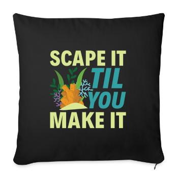 Scape It Til You Make It - Aquascaping Aquarium - Sofa pillowcase 17,3'' x 17,3'' (45 x 45 cm) - black - Front