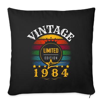 Vintage - rétro année 1984 Sunset - Housse de coussin décorative 45 x 45 cm - noir - Devant