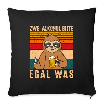 Two alcohols please no matter what - Sofa pillowcase 17,3'' x 17,3'' (45 x 45 cm) - black - Front