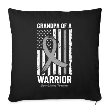 Brain Cancer Awareness USA Flag Proud Grandpa - Sofa pillowcase 17,3'' x 17,3'' (45 x 45 cm) - black - Front