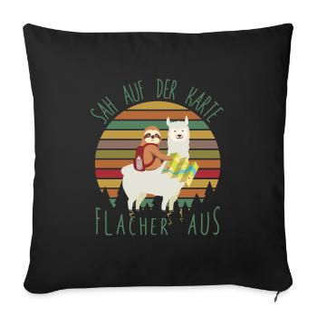 Looked flatter on the map FaulWanderer - Sofa pillowcase 17,3'' x 17,3'' (45 x 45 cm) - black - Front