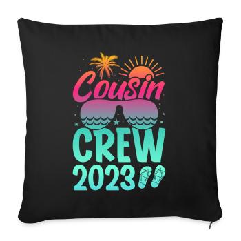 Cousin Crew Tie Dye Family Vacation Cruise Funny - Sofa pillowcase 17,3'' x 17,3'' (45 x 45 cm) - black - Front