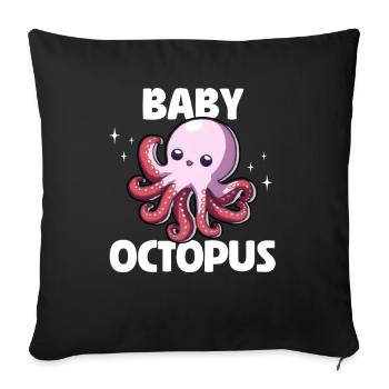 Baby Octopus - Sofa pillowcase 17,3'' x 17,3'' (45 x 45 cm) - black - Front