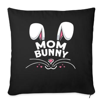 Maman lapin - Housse de coussin décorative 45 x 45 cm - noir - Devant