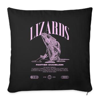 Panther Caméléon Streetwear Lézard Keeper - Housse de coussin décorative 45 x 45 cm - noir - Devant