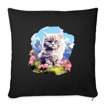 Persian Cat Perserkatze - Sofakissenbezug 45 x 45 cm - Schwarz - Vorne