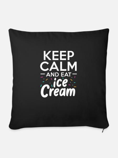 Eiscreme - Sofakissenbezug 45 x 45 cm - Schwarz