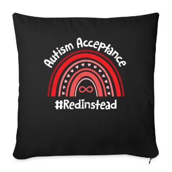 Autisme - Housse de coussin décorative 45 x 45 cm - noir - Devant