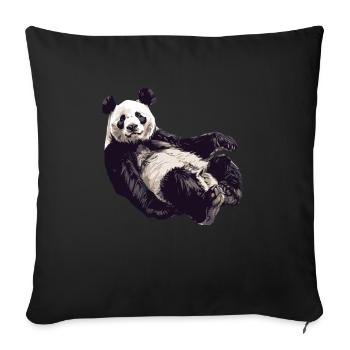 Panda Ours Panda géant japonais - Housse de coussin décorative 45 x 45 cm - noir - Devant