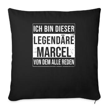 Je suis cette chemise légendaire pour Marcel - Housse de coussin décorative 45 x 45 cm - noir - Devant