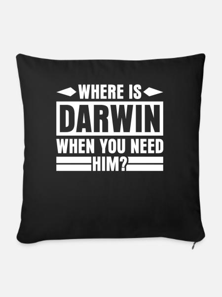 Misanthrope Darwin Darwinism - Sofakissenbezug 45 x 45 cm - Schwarz