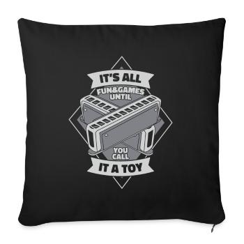 Jusqu’à ce que vous l’appeliez un harmoniste de harpe à bouche jouet - Housse de coussin décorative 45 x 45 cm - noir - Devant