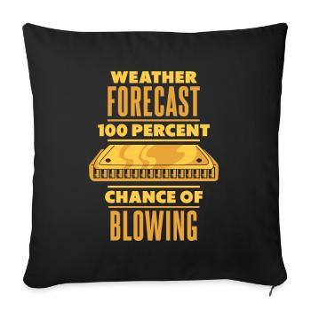 Prévisions météorologiques 100% de chances de souffler la bouche - Housse de coussin décorative 45 x 45 cm - noir - Devant