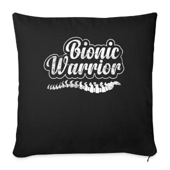 Bionic Warrior Scoliosis Funny Spine Surgery - Sofa pillowcase 17,3'' x 17,3'' (45 x 45 cm) - black - Front