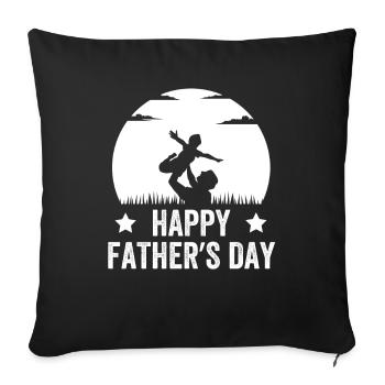 Bonne fête des pères - Housse de coussin décorative 45 x 45 cm - noir - Devant