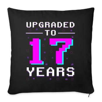 17 Years of Gamers: Retro Level-Up - Sofa pillowcase 17,3'' x 17,3'' (45 x 45 cm) - black - Front