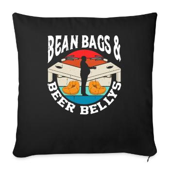 Outfit "cornhole Player Beer Drinking Bean Bags" - Sofa pillowcase 17,3'' x 17,3'' (45 x 45 cm) - black - Front