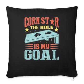 Tenue de tournoi de cornhole passionné de cornhole - Housse de coussin décorative 45 x 45 cm - noir - Devant