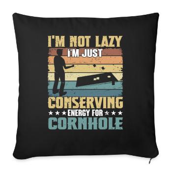 Corn Hole Player Bean Bags Frapper Trous Tenue - Housse de coussin décorative 45 x 45 cm - noir - Devant